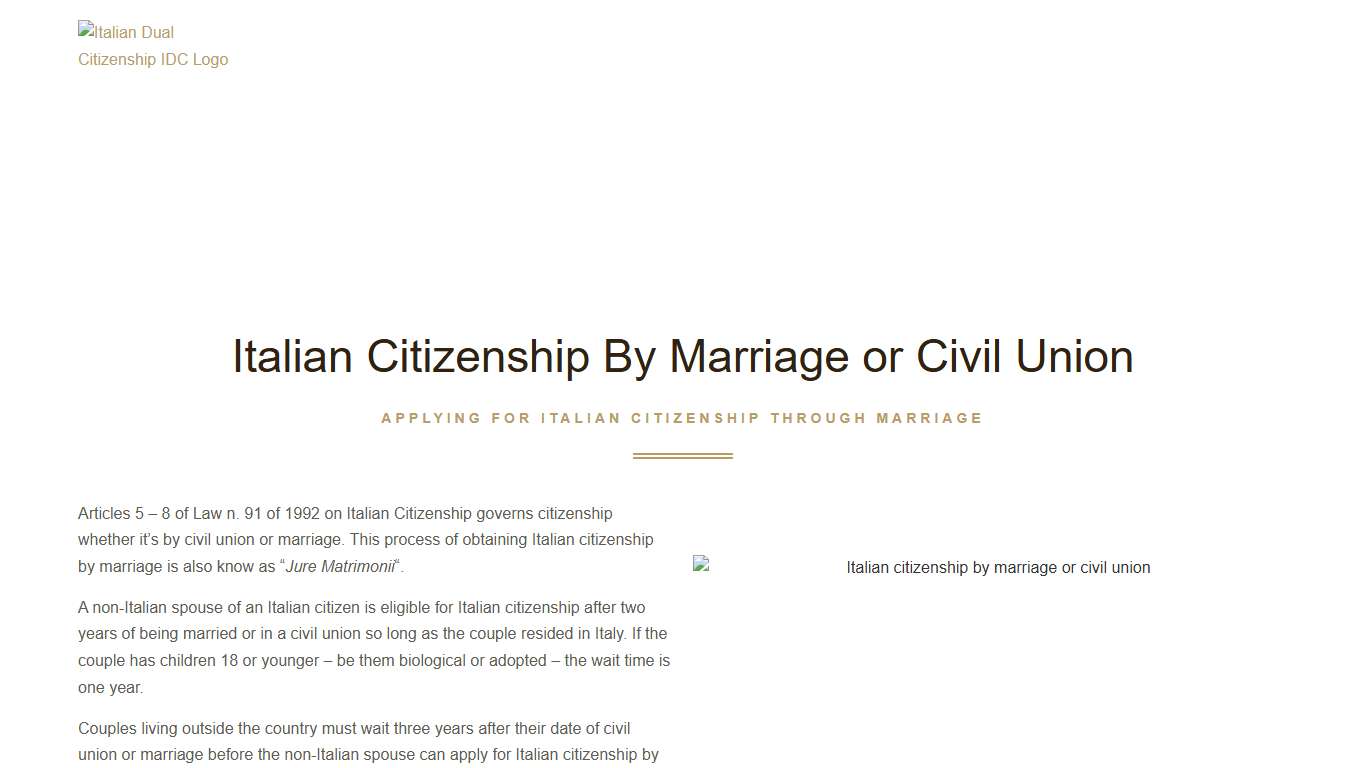 Italian Citizenship by Marriage Citizenship Through Marriage & Civil Union